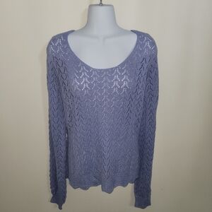 Candies Blue Crochet Sweater Size XXL